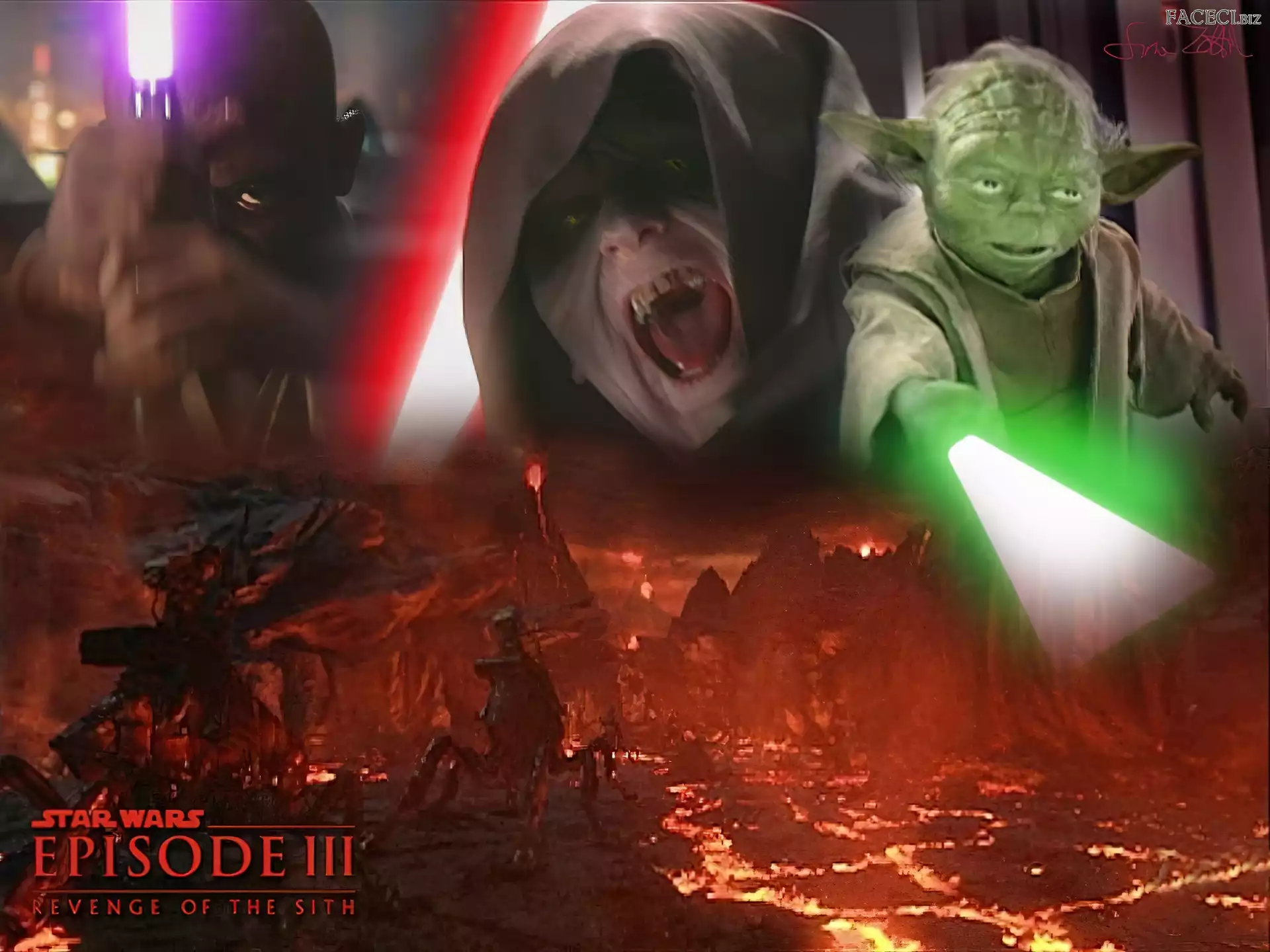 Yoda, Star Wars, Samuel L. Jackson, laser, magma